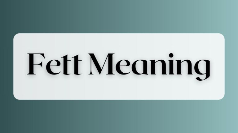 what is Fett Meaning
